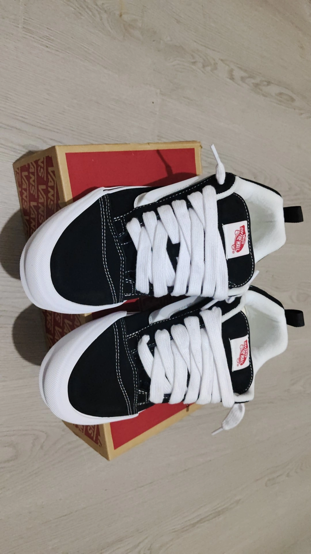 custom review-Vans Knu Skool Амортизация Износостойкие Низкие Кроссовки для Скейтбординга Унисекс Черный Белый