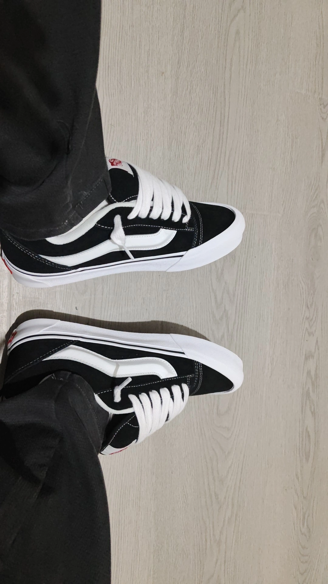 custom review-Vans Knu Skool Амортизация Износостойкие Низкие Кроссовки для Скейтбординга Унисекс Черный Белый