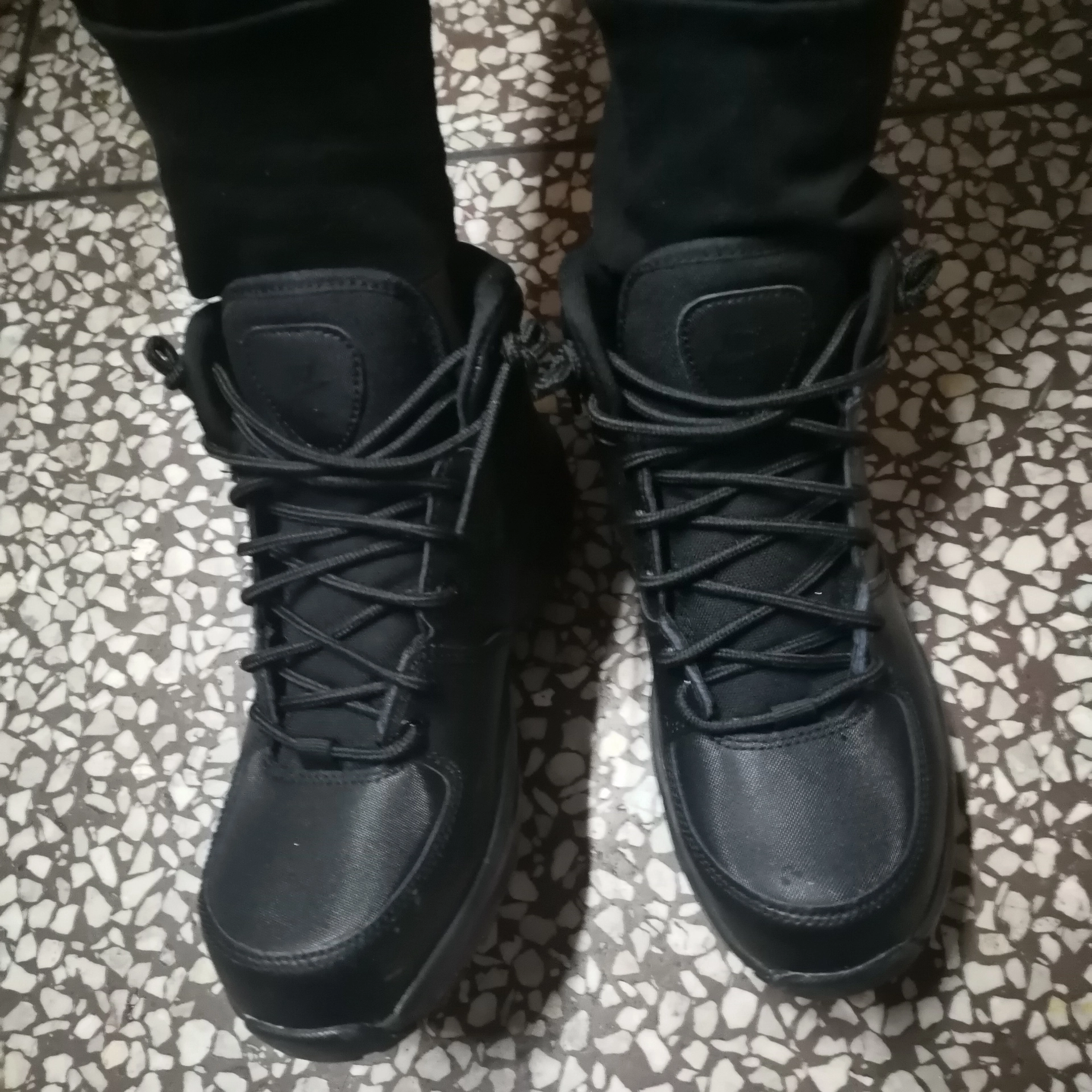 custom review-Nike Manoa Амортизация Противоскользящие Высокие Кеды Уличная Обувь Женские Черные