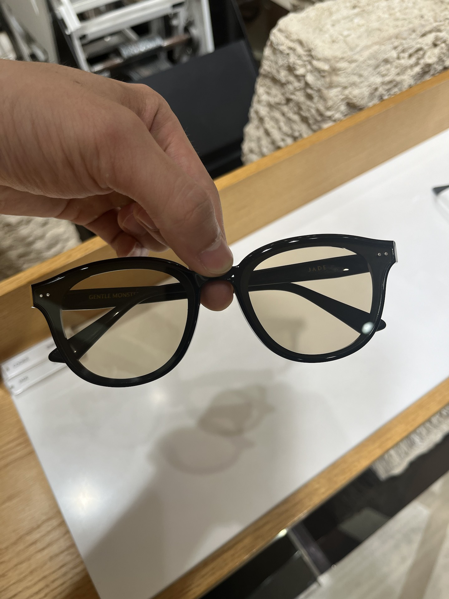 custom review-GENTLE MONSTER Пластиковая оправа нерегулярная форма солнцезащитные очки унисекс черный