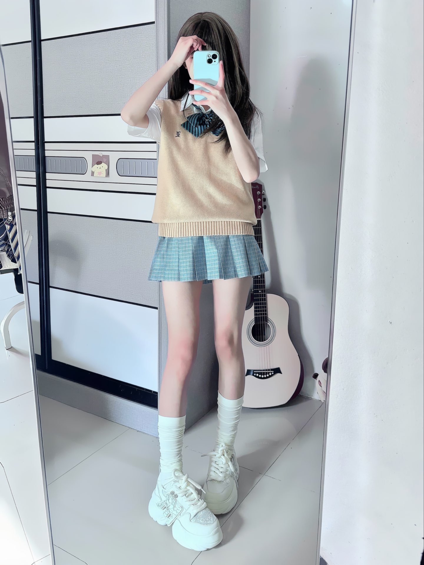 jk穿搭|显高老爹鞋好少女