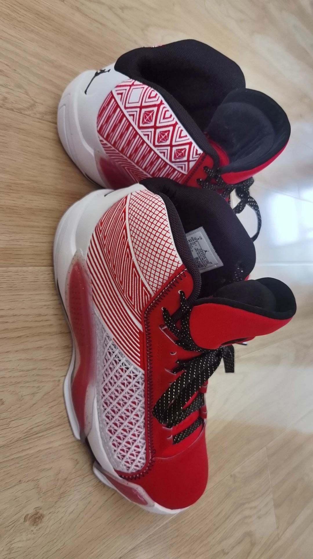 custom review-Jordan Air Джордан 38 Противоскользящие Высокие Баскетбольные Кроссовки Мужские Красные Белые Азиатская Версия