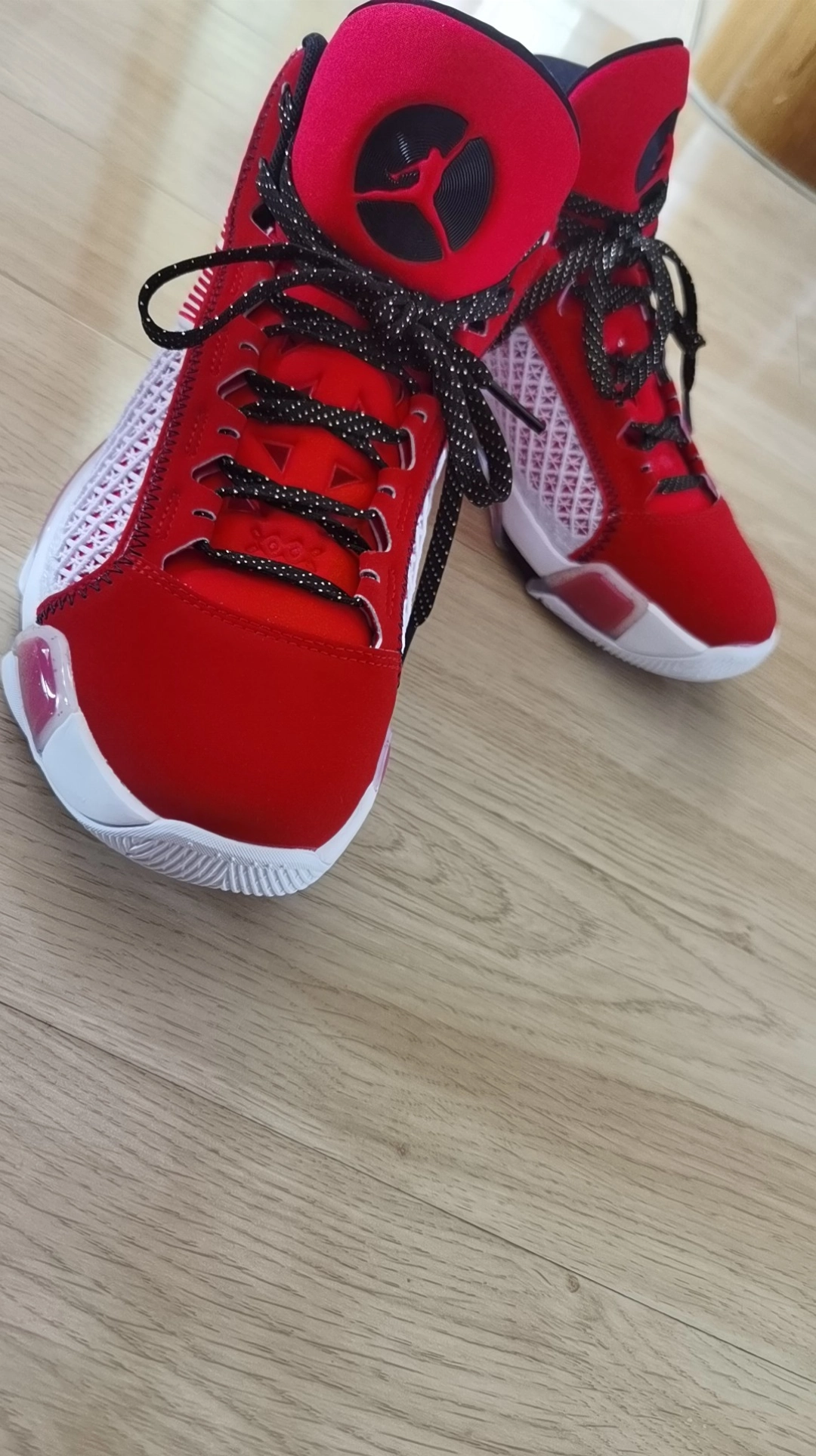 custom review-Jordan Air Джордан 38 Противоскользящие Высокие Баскетбольные Кроссовки Мужские Красные Белые Азиатская Версия