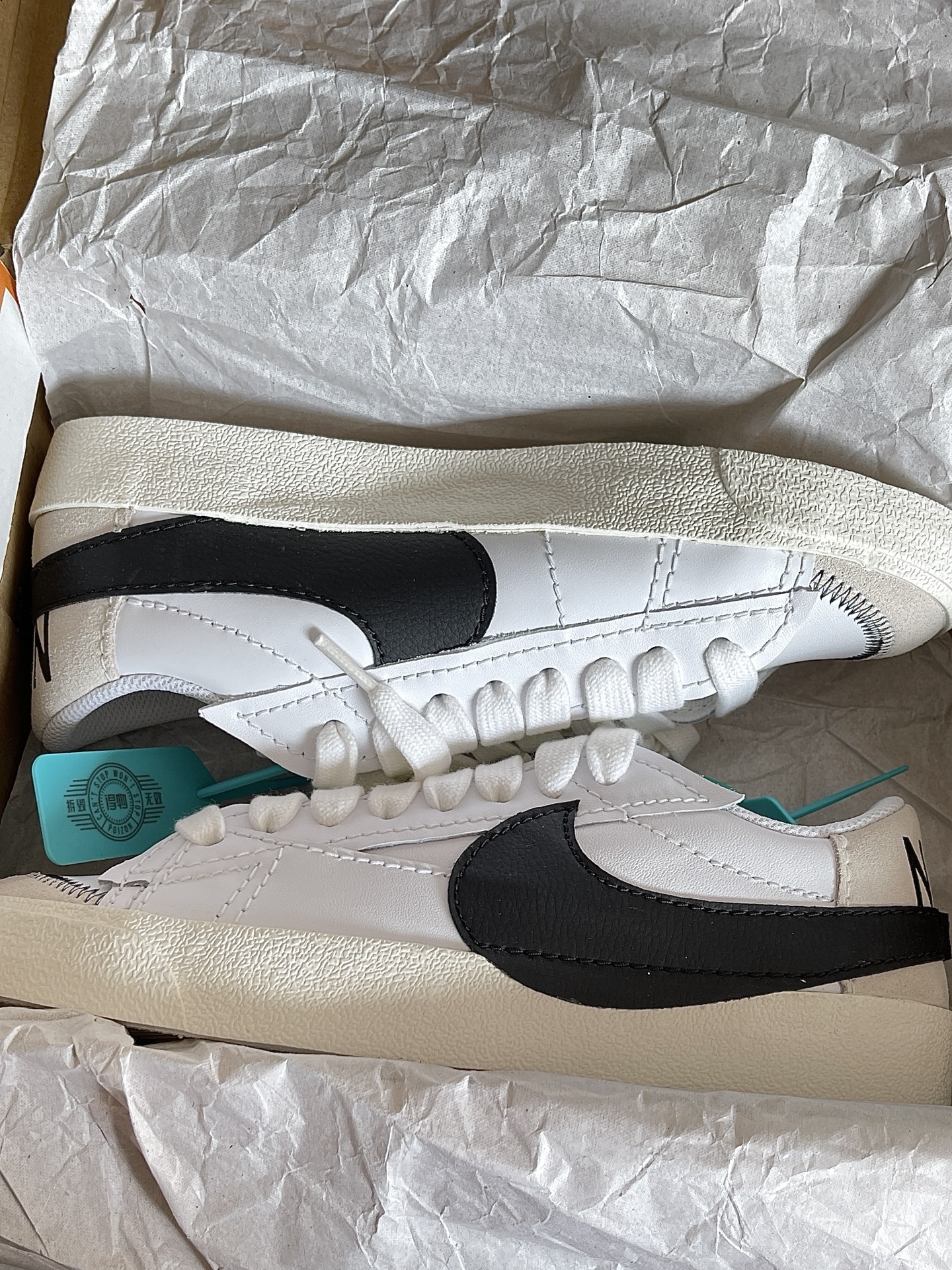 custom review-Nike Blazer Low Топ Скейтборд Кроссовки Мужские Белый Черный