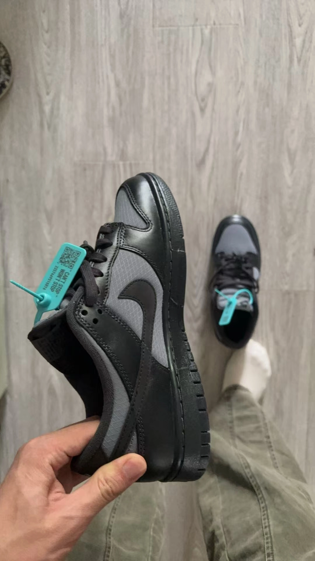 custom review-Nike Dunk Slip-on Устойчивый к истиранию Низкий Топ Скейтбординг Мужской Серый Черный