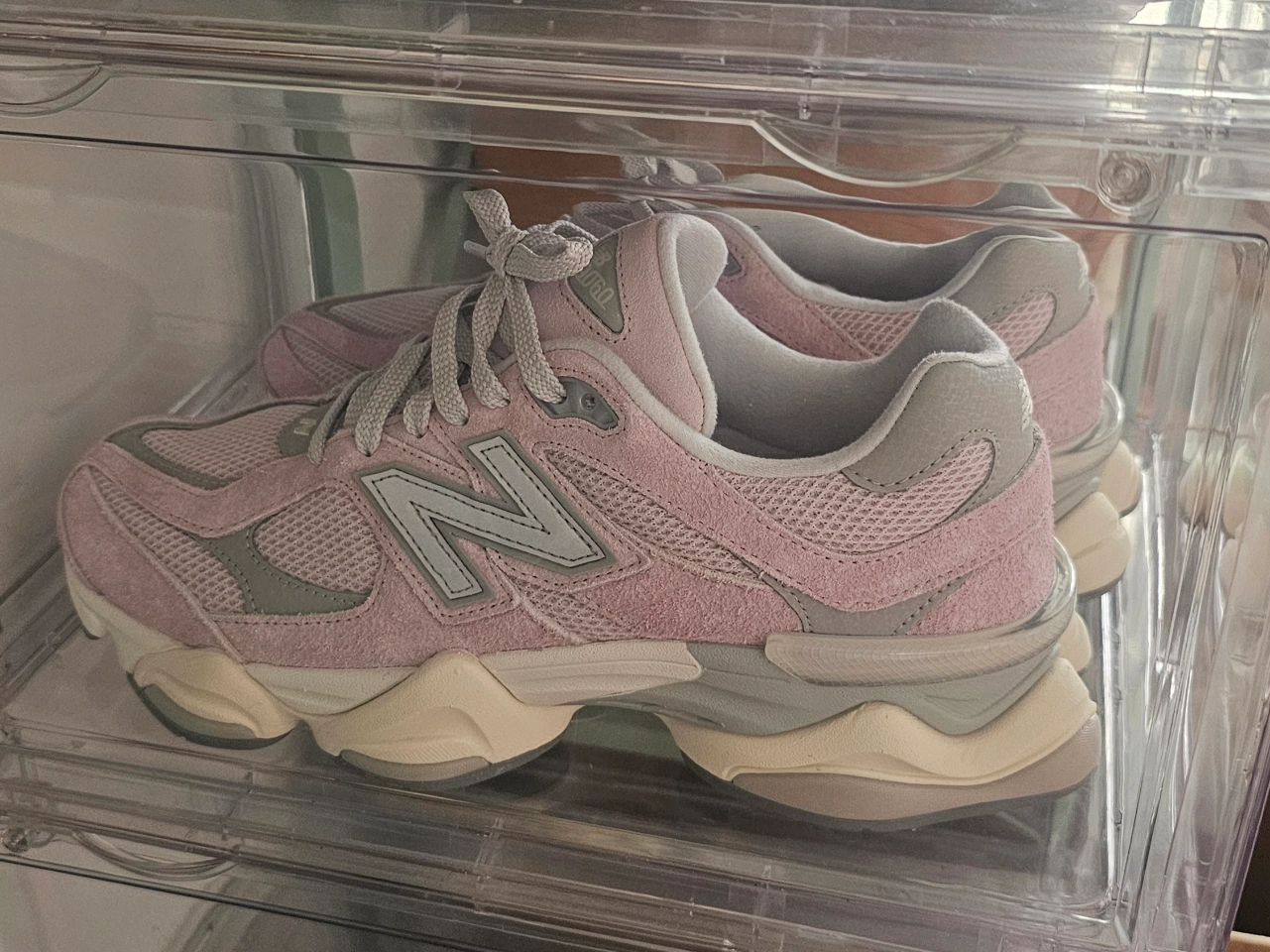 custom review-New Balance NB 9060 Устойчивый к истиранию Дышащий Низкий Топ Спортивная Повседневная Обувь Унисекс Розовый Серый