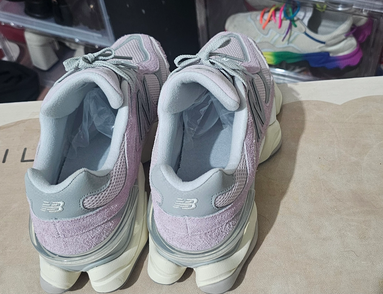 custom review-New Balance NB 9060 Устойчивый к истиранию Дышащий Низкий Топ Спортивная Повседневная Обувь Унисекс Розовый Серый