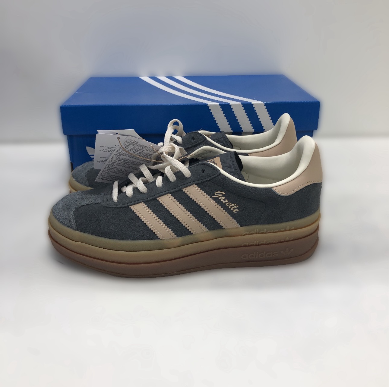 custom review-Adidas Gazelle Bold Grey Magic Beige Gum Women's