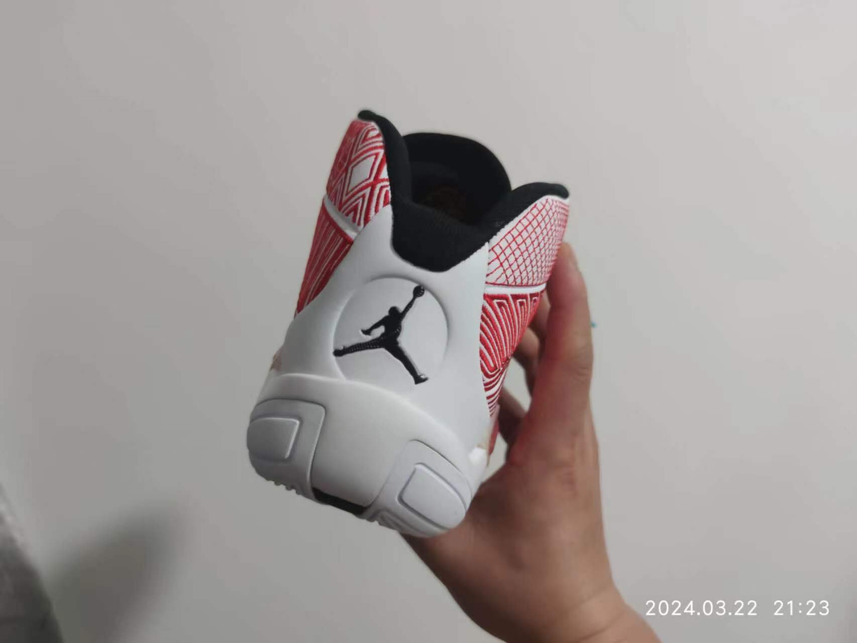 custom review-Jordan Air Джордан 38 Противоскользящие Высокие Баскетбольные Кроссовки Мужские Красные Белые Азиатская Версия
