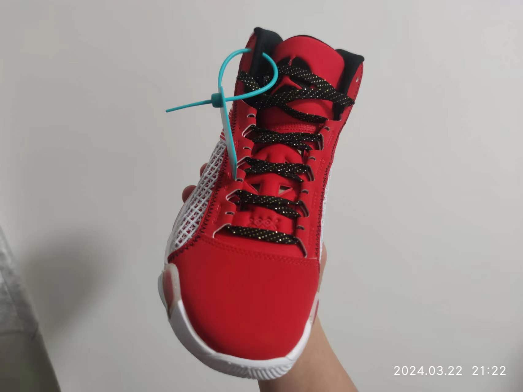 custom review-Jordan Air Джордан 38 Противоскользящие Высокие Баскетбольные Кроссовки Мужские Красные Белые Азиатская Версия