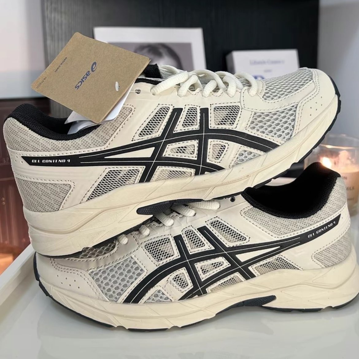 custom review-ASICS Гель Contend 4 Амортизация Устойчивость к истиранию Дышащие Низкие Кроссовки для бега Мужские Серые