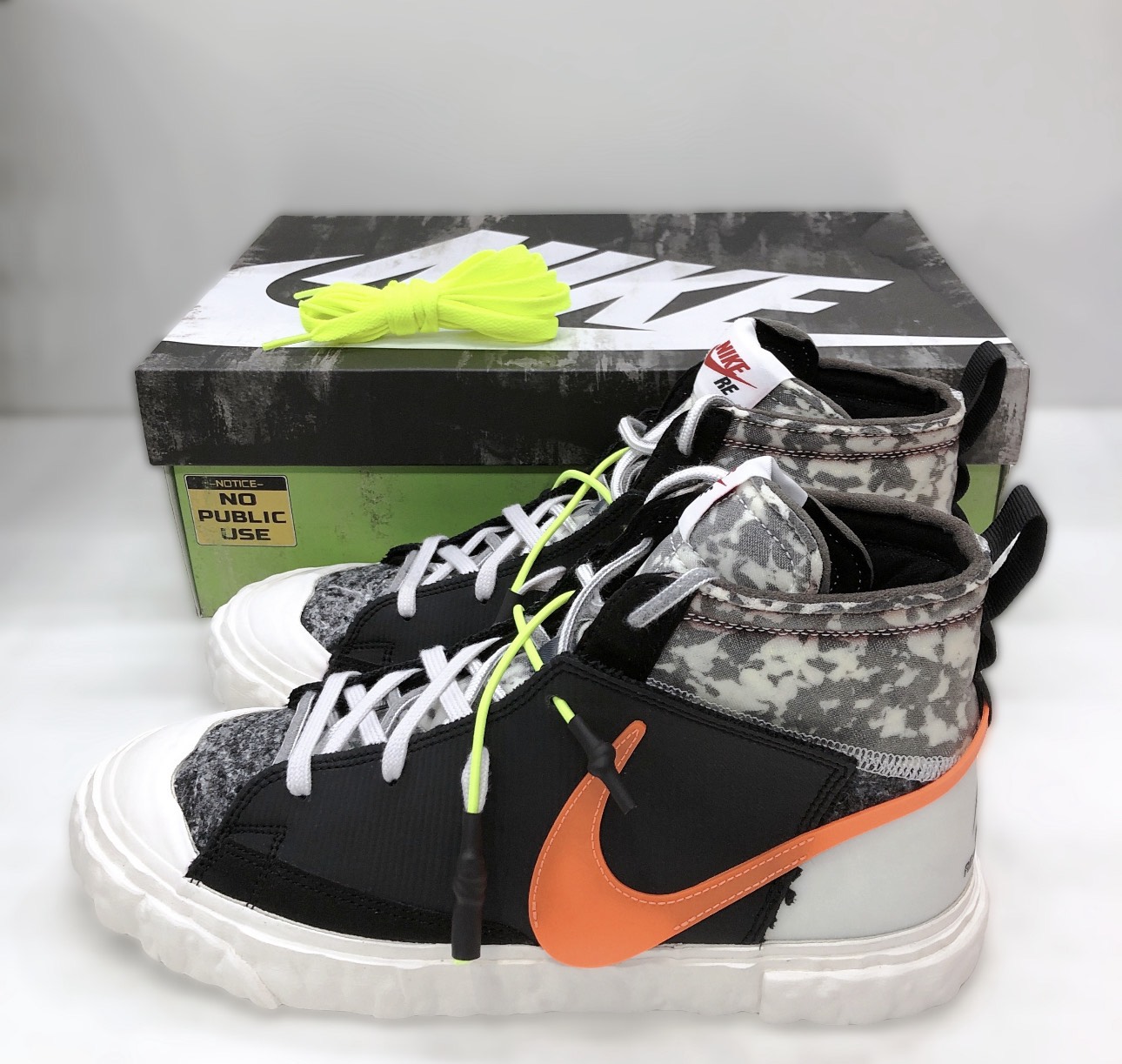 custom review-READYMADE x Nike Blazer Mid Топ Скейтборд Кроссовки Унисекс Черный Оранжевый