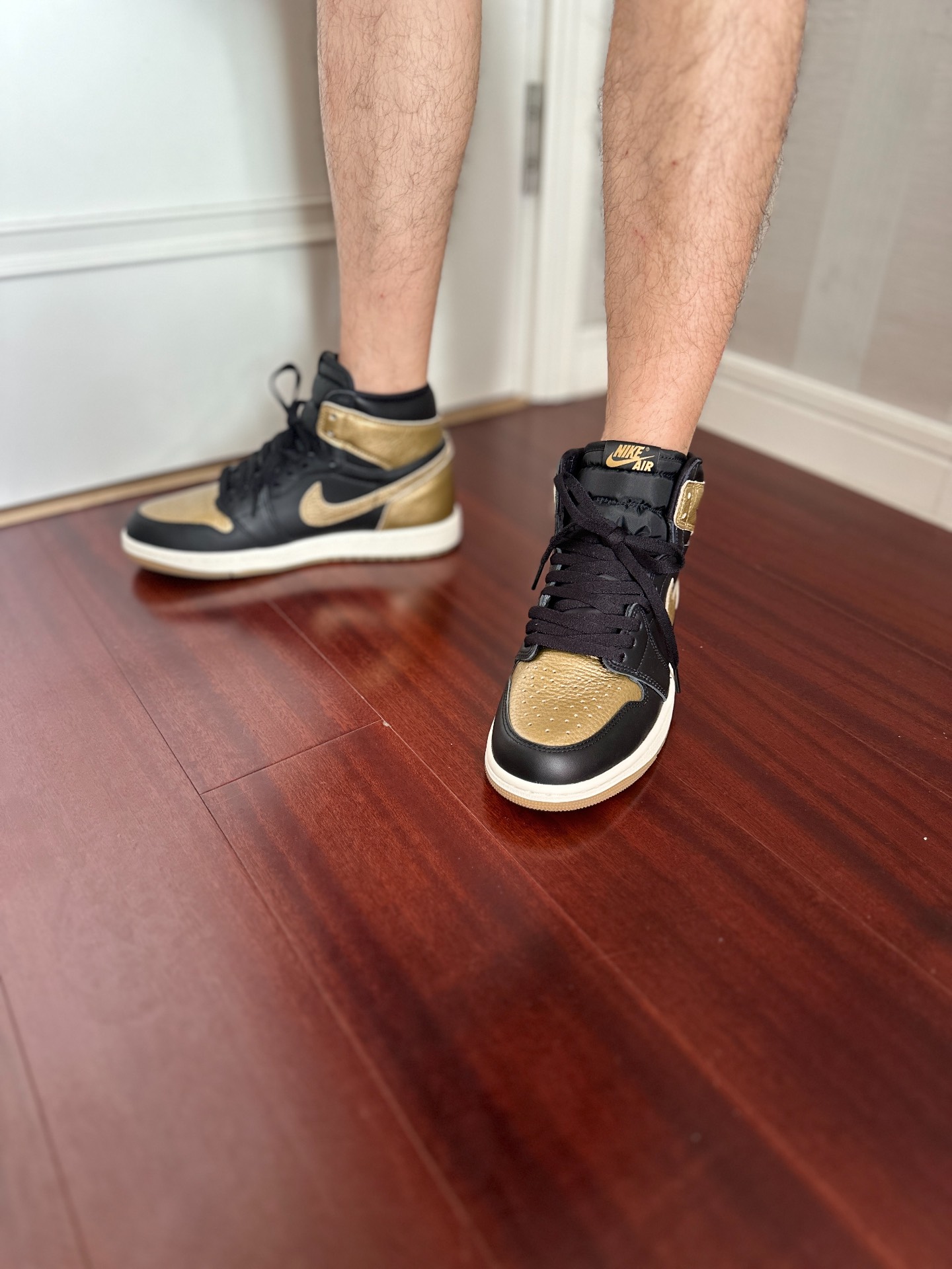 custom review-Jordan Air Jordan 1 High OG 'Металлик Золотой' High Топ Винтажные баскетбольные кроссовки Унисекс Черный Золотой