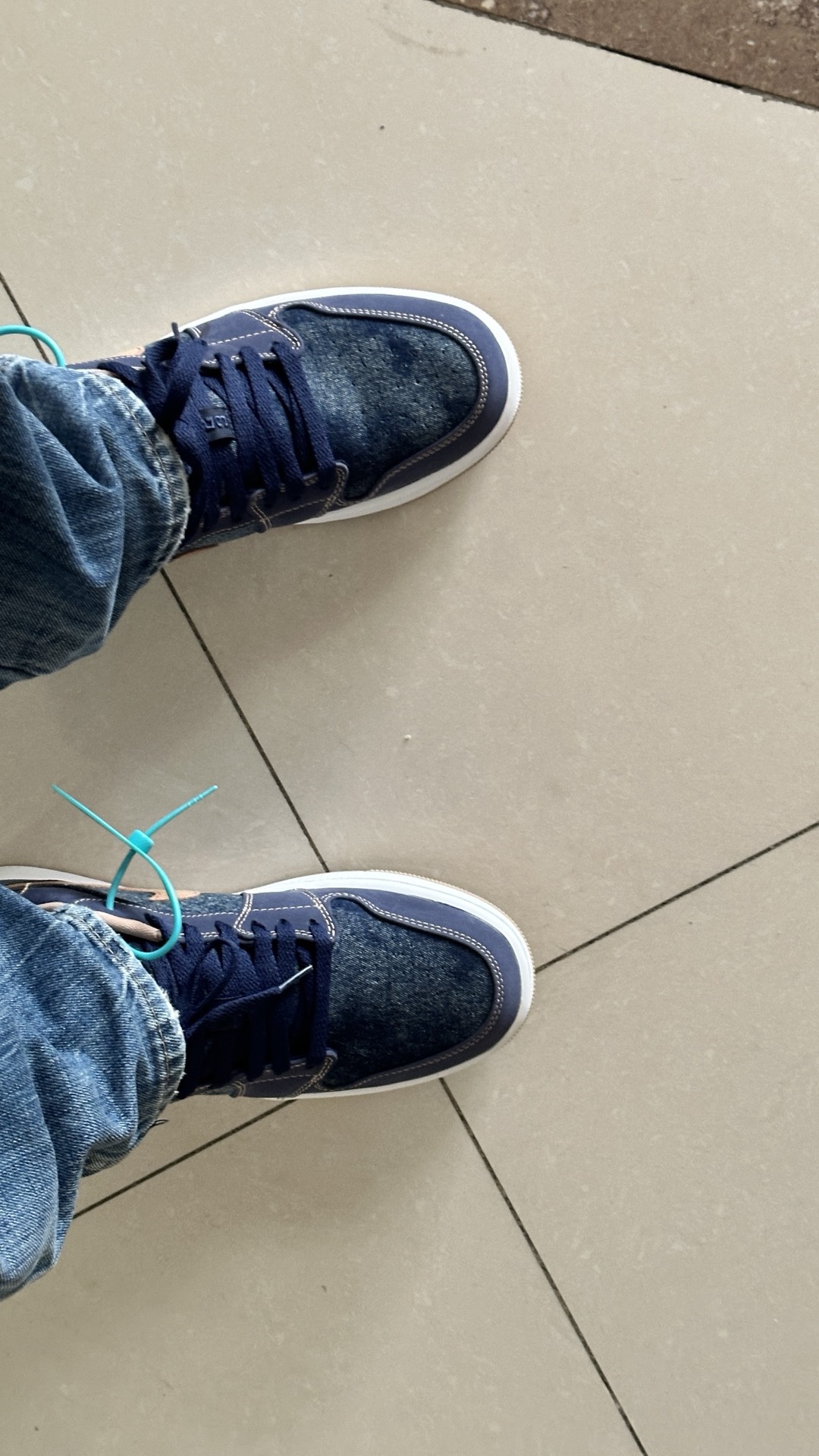 custom review-Jordan Air Jordan 1 Low SE 'Деним' Низкий Топ Винтажные Баскетбольные Кроссовки Мужские Джинсовый Синий