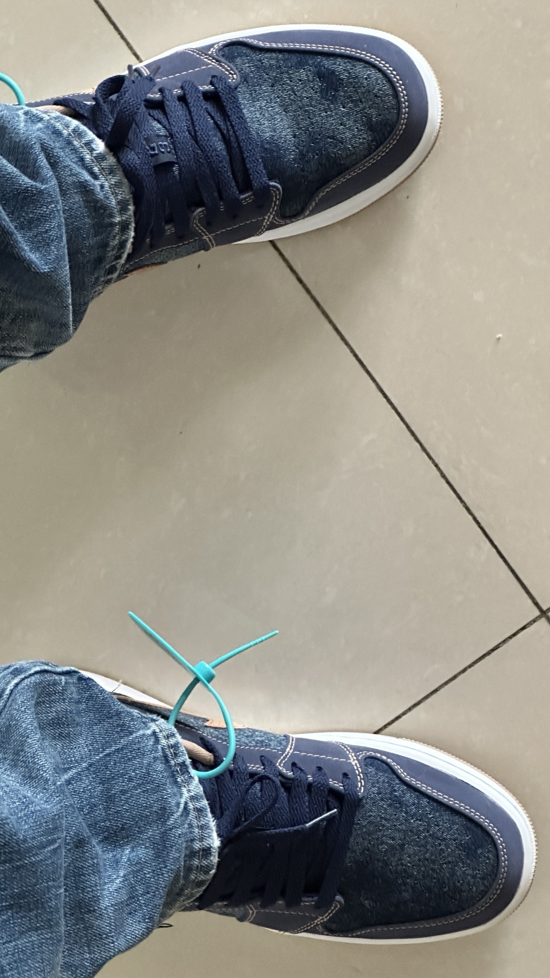 custom review-Jordan Air Jordan 1 Low SE 'Деним' Низкий Топ Винтажные Баскетбольные Кроссовки Мужские Джинсовый Синий