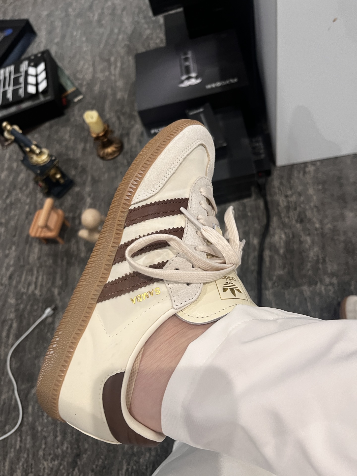 custom review-Adidas Originals SAMBA OG Low Топ Кроссовки для тренировок Унисекс Айвори Умбра