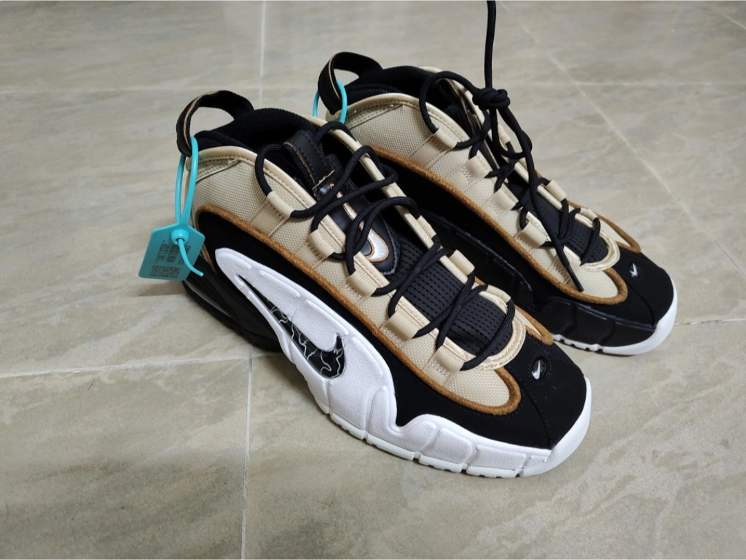 custom review-Nike Air Max Penny MID Топ Винтажные баскетбольные кроссовки Мужской Черный Коричневый