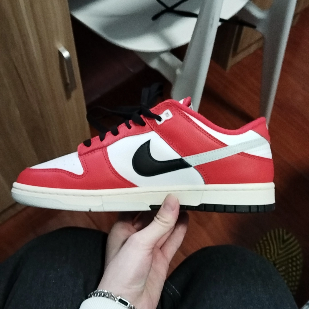 custom review-Nike Dunk Low Топ Скейтборд Кроссовки Мужские Красные Белые