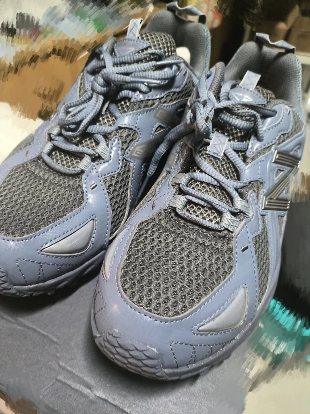 custom review-New Balance совместная разработка Амортизация Устойчивость к истиранию Дышащий Низкий верх Уличная обувь Унисекс Синий Черный