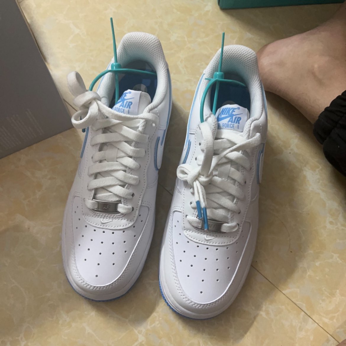 custom review-Nike Air FORCE 1 Low Топ Скейтборд Кроссовки Мужские Университетский Синий
