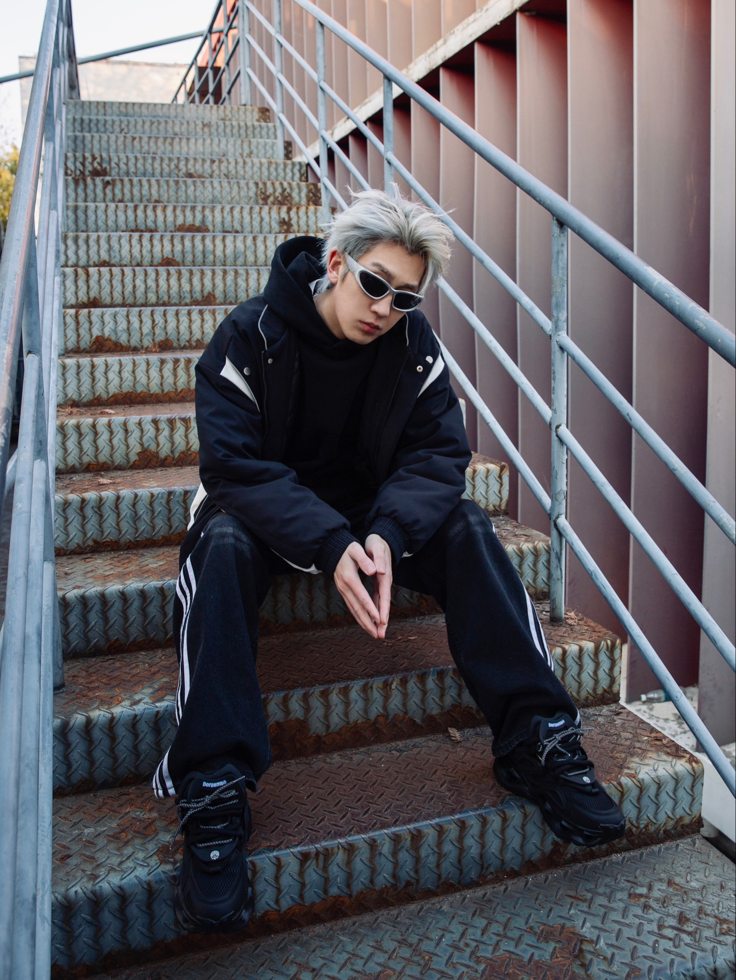 冬天做个帅酷all black潮男