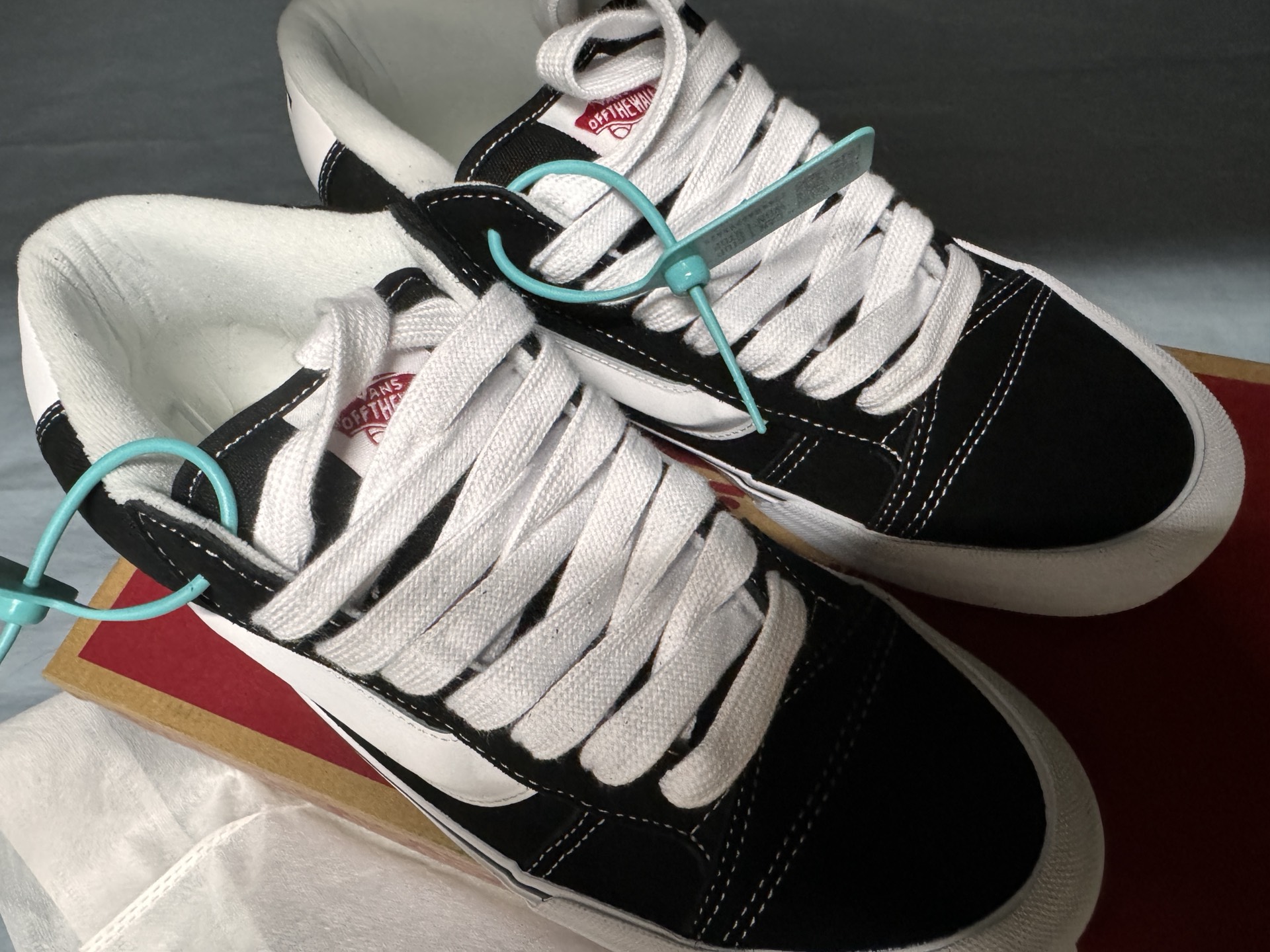 custom review-Vans KNU MID Амортизация Износостойкий MID Топ Кроссовки для скейтбординга Унисекс Черный Белый