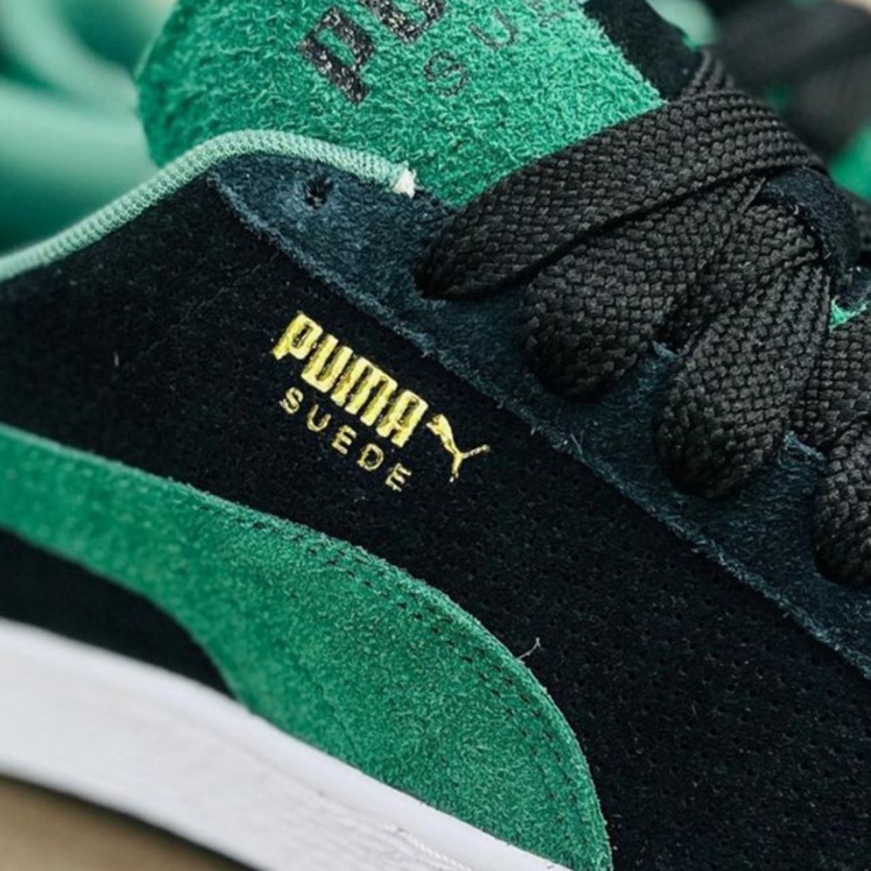 custom review-PUMA Suede ARCHIVE REMASTERED Устойчивые к истиранию Низкие Кроссовки для скейтбординга Унисекс Черный Зеленый