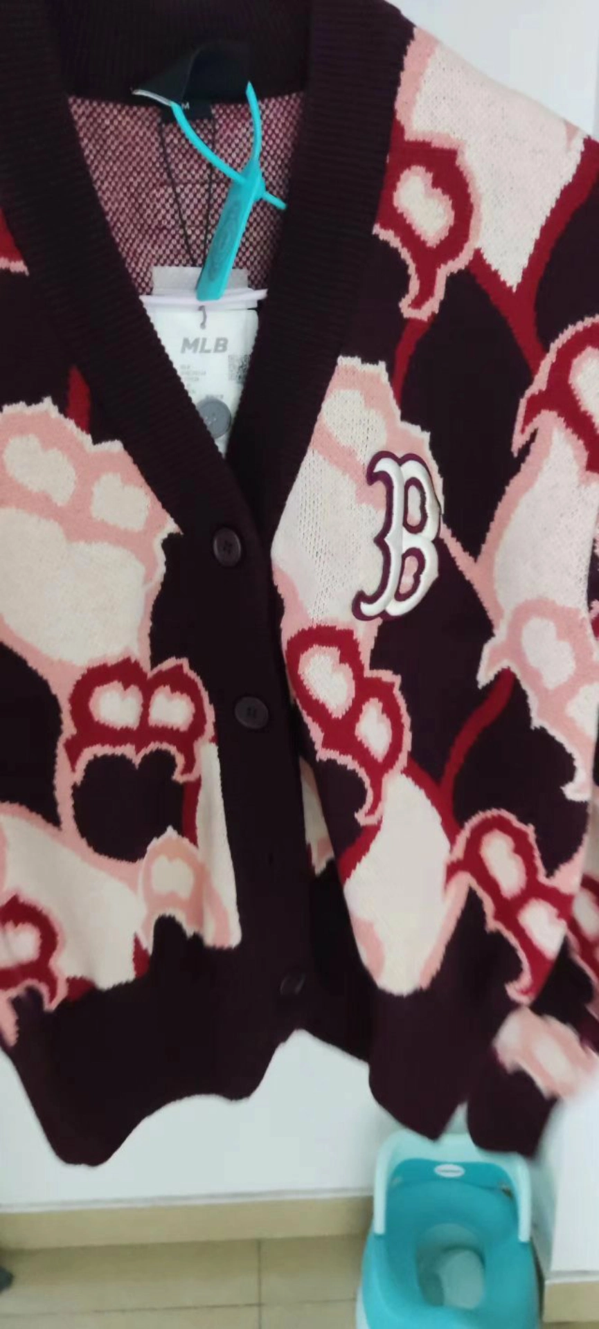 custom review-MLB Old Flower Бургундский Женские Кашемировые Свитеры