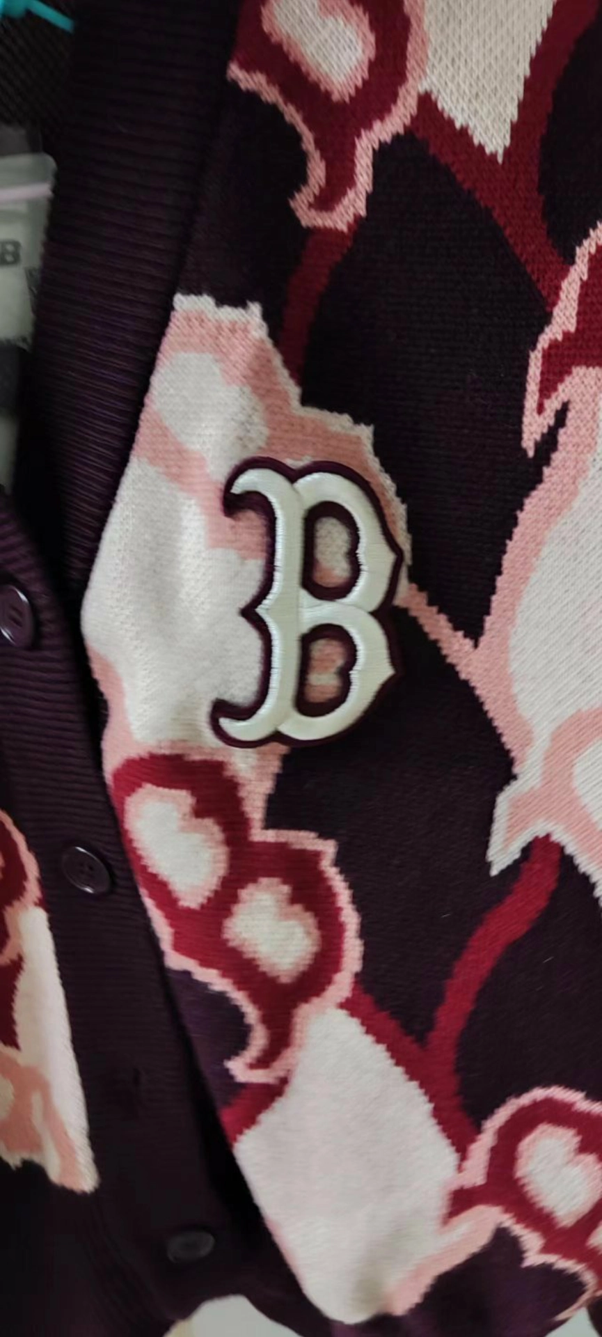 custom review-MLB Old Flower Бургундский Женские Кашемировые Свитеры