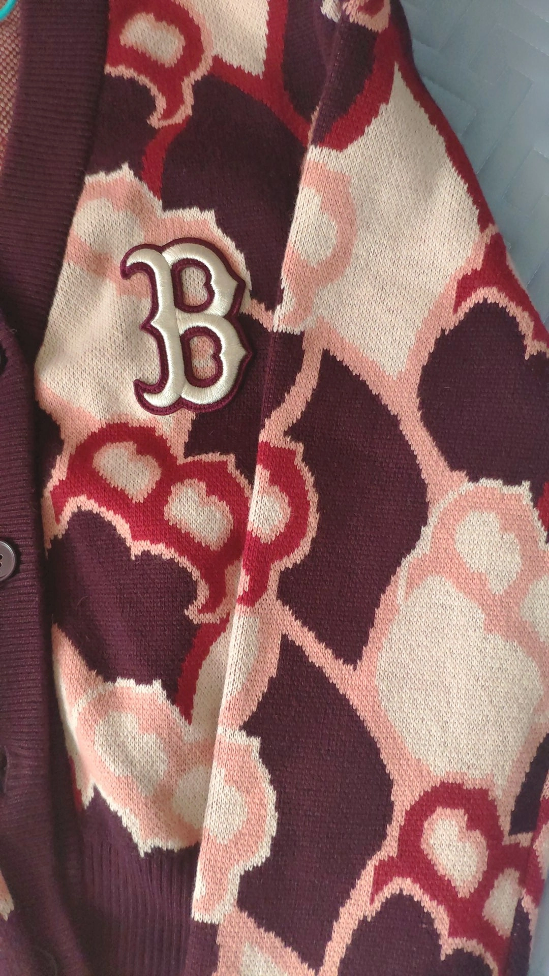 custom review-MLB Old Flower Бургундский Женские Кашемировые Свитеры