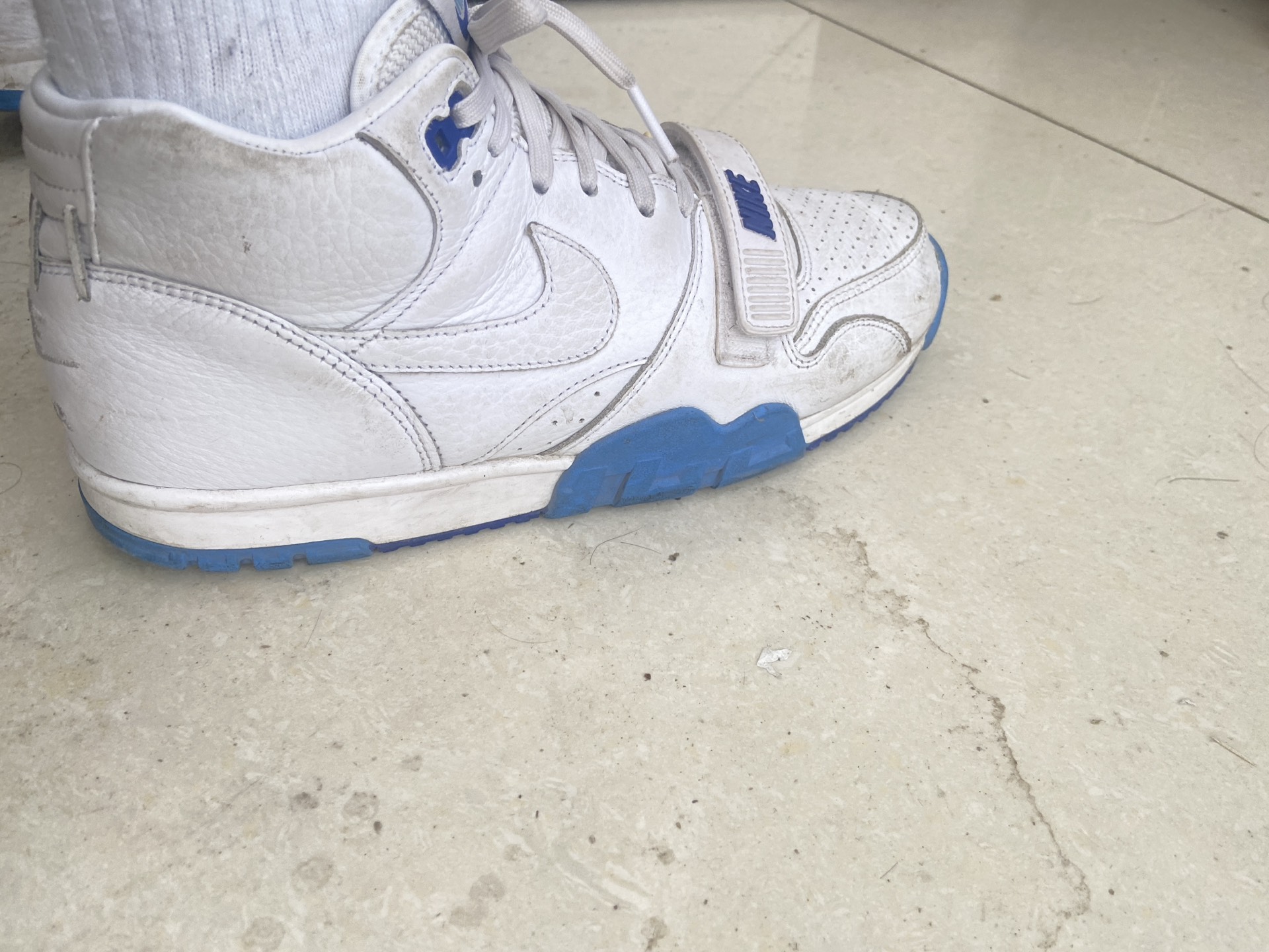 custom review-Nike Air Trainer 1 Don't I Know YOU? MID Топ Кроссовки для тренировок Мужской Белый Синий