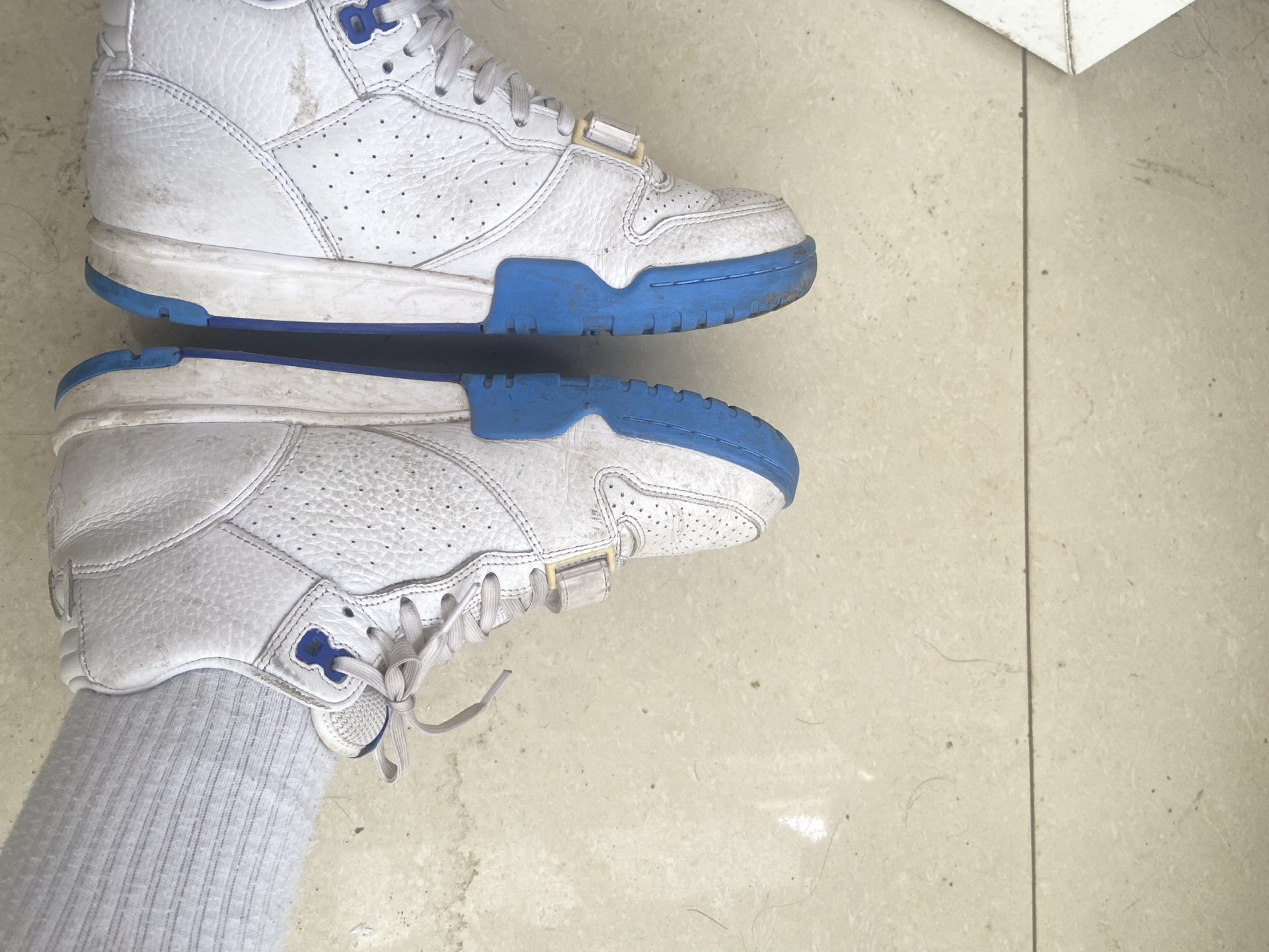 custom review-Nike Air Trainer 1 Don't I Know YOU? MID Топ Кроссовки для тренировок Мужской Белый Синий