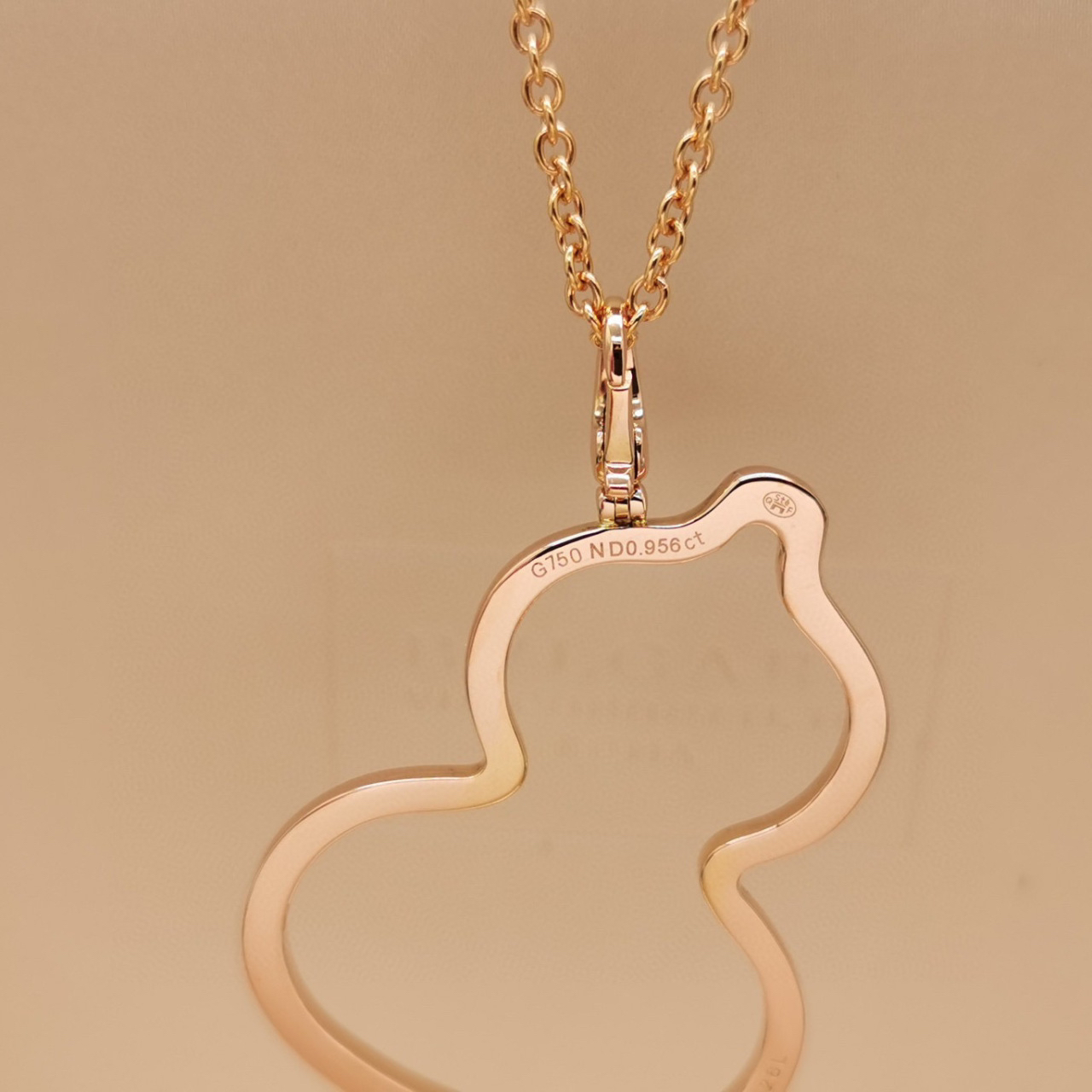 正品qeelin wulu18k玫瑰金满钻中号葫芦项链