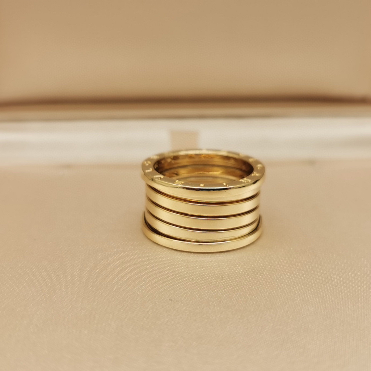 正品宝格丽bzero1系列18k黄金五环男戒指60