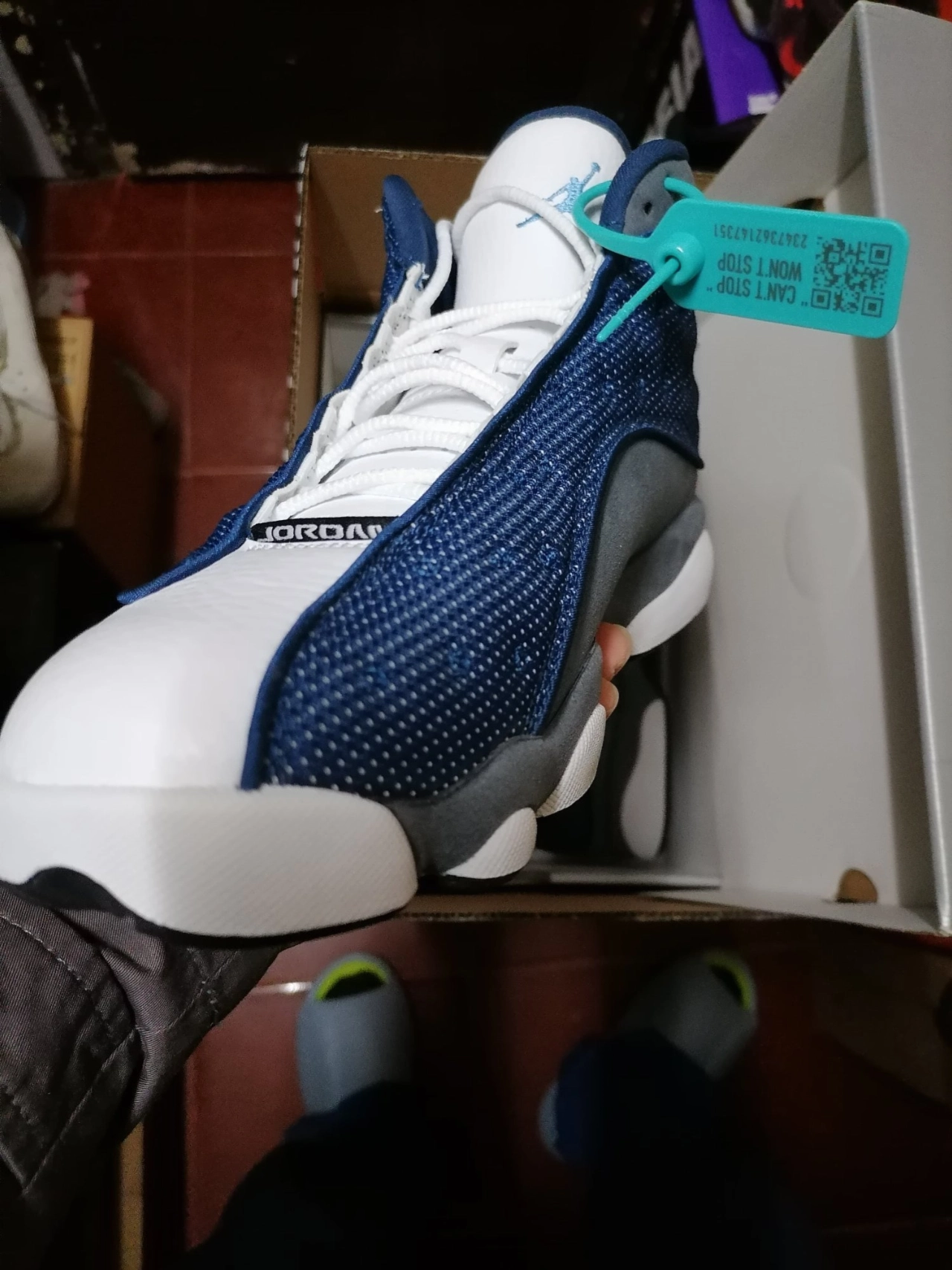 custom review-Jordan Air Jordan 13 Ретро Кремниевый GREY MID Топ Винтажные баскетбольные кроссовки Унисекс Морской синий