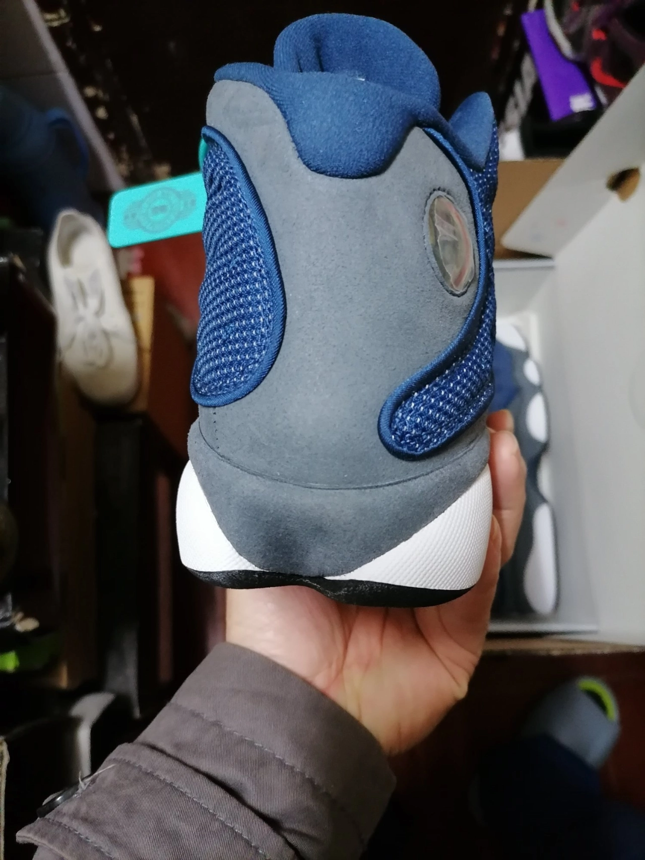 custom review-Jordan Air Jordan 13 Ретро Кремниевый GREY MID Топ Винтажные баскетбольные кроссовки Унисекс Морской синий