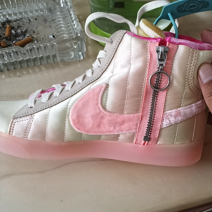 custom review-nike Blazer Rebel 'Праздник Весны' MID Топ Скейтборд Кроссовки Женские Розовый Зеленый