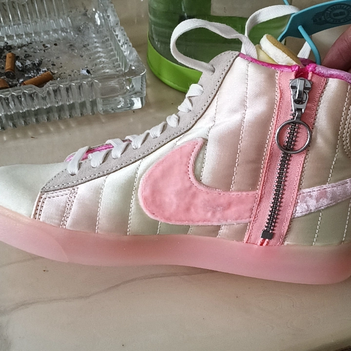 custom review-nike Blazer Rebel 'Праздник Весны' MID Топ Скейтборд Кроссовки Женские Розовый Зеленый