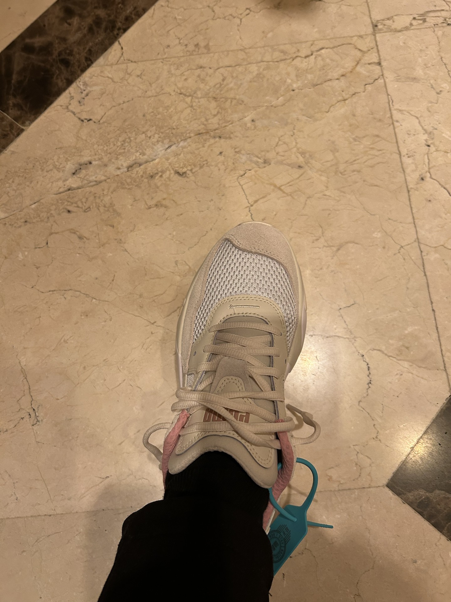 custom review-PUMA Storm Origin Амортизация Износостойкий Низкий Топ Casual Унисекс Бежевый Белый Розовый