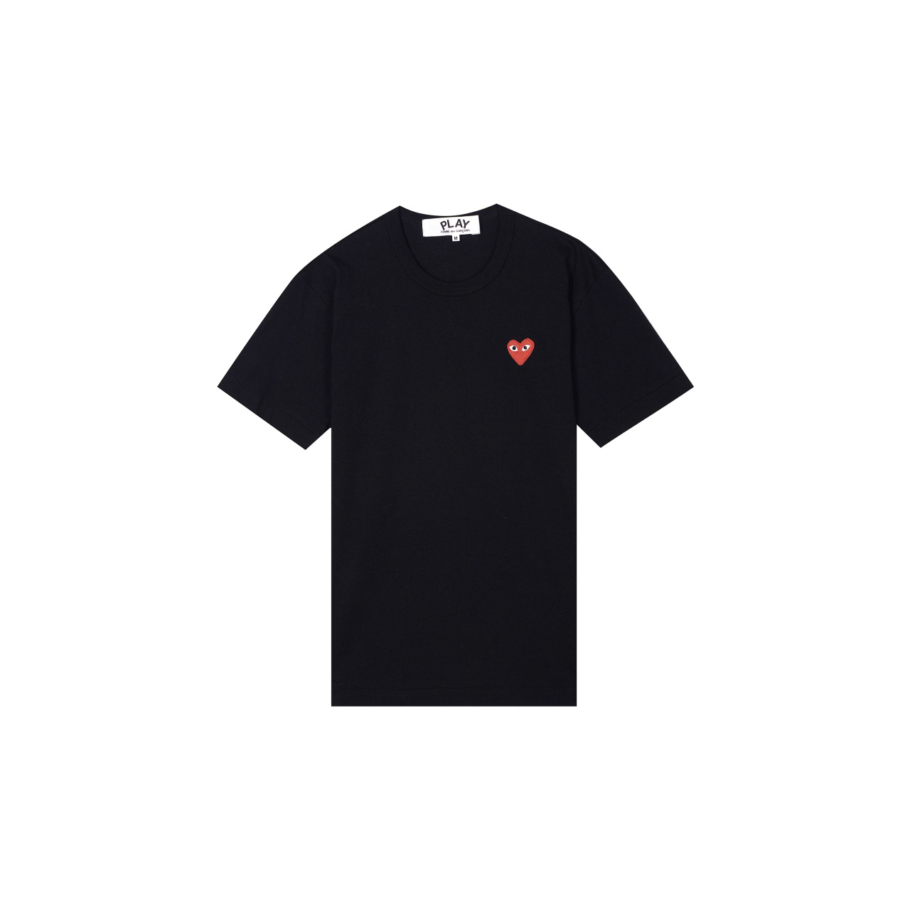 l码 cdg play 胸口红色爱心短袖t恤 男款 黑色
