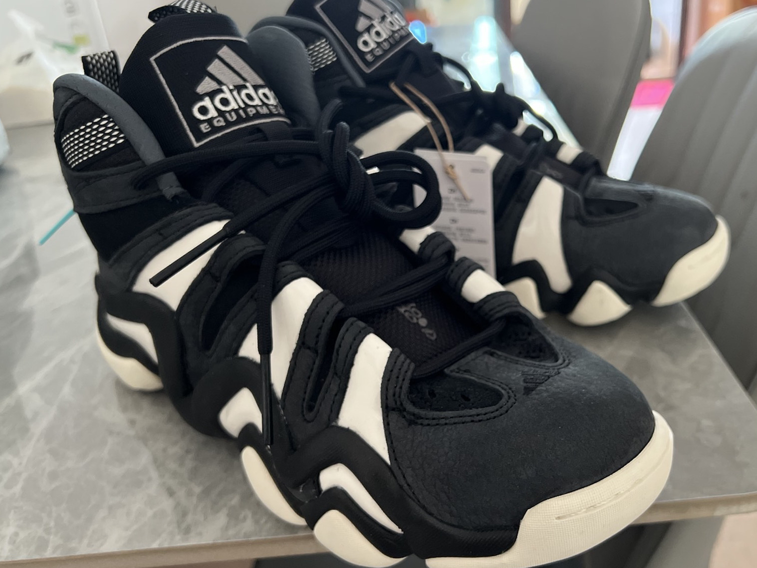 custom review-Adidas Crazy 8 Амортизация Износостойкий MID Топ Винтажные Баскетбольные Кроссовки Унисекс Черный Белый
