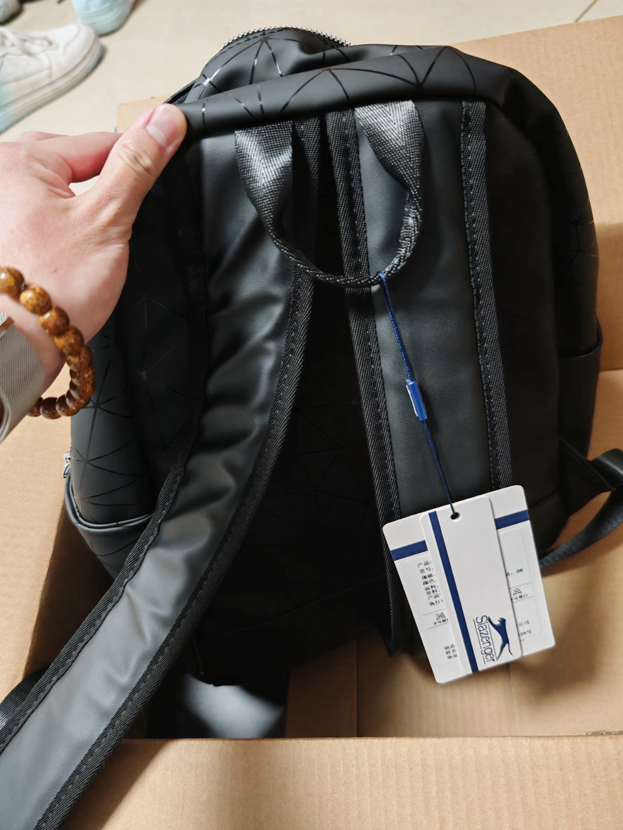 custom review-Slazenger ПУ (полиуретан) Рюкзак Средний Унисекс Черный