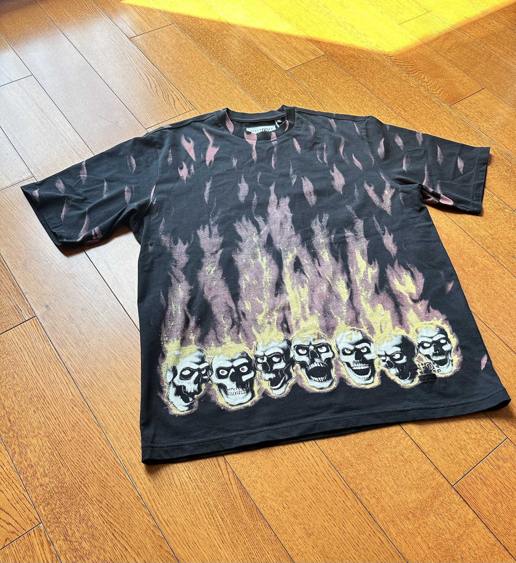 supreme mm6 火焰骷髅t