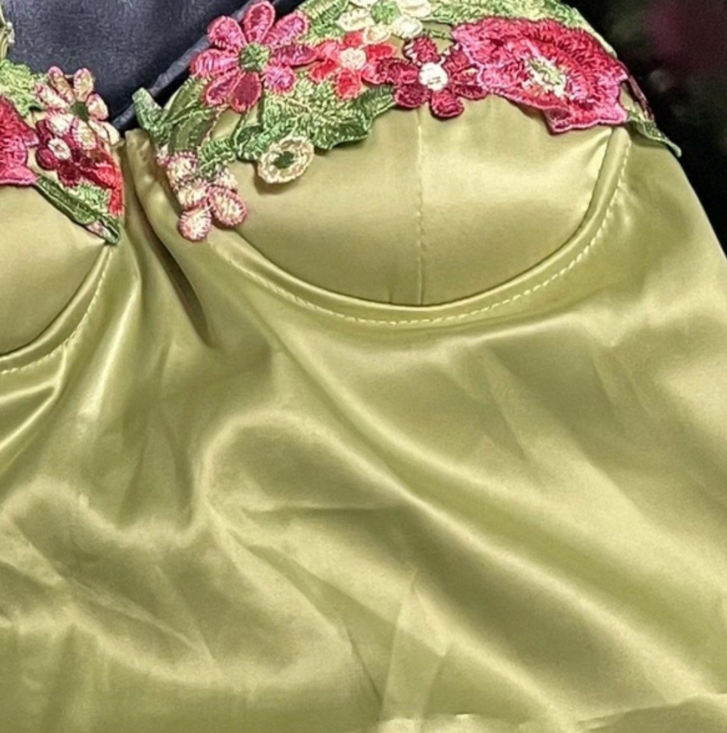 custom review-PRINCESS POLLY KENZIE Мини Платье Slip Платье Женское Авокадо Зеленый