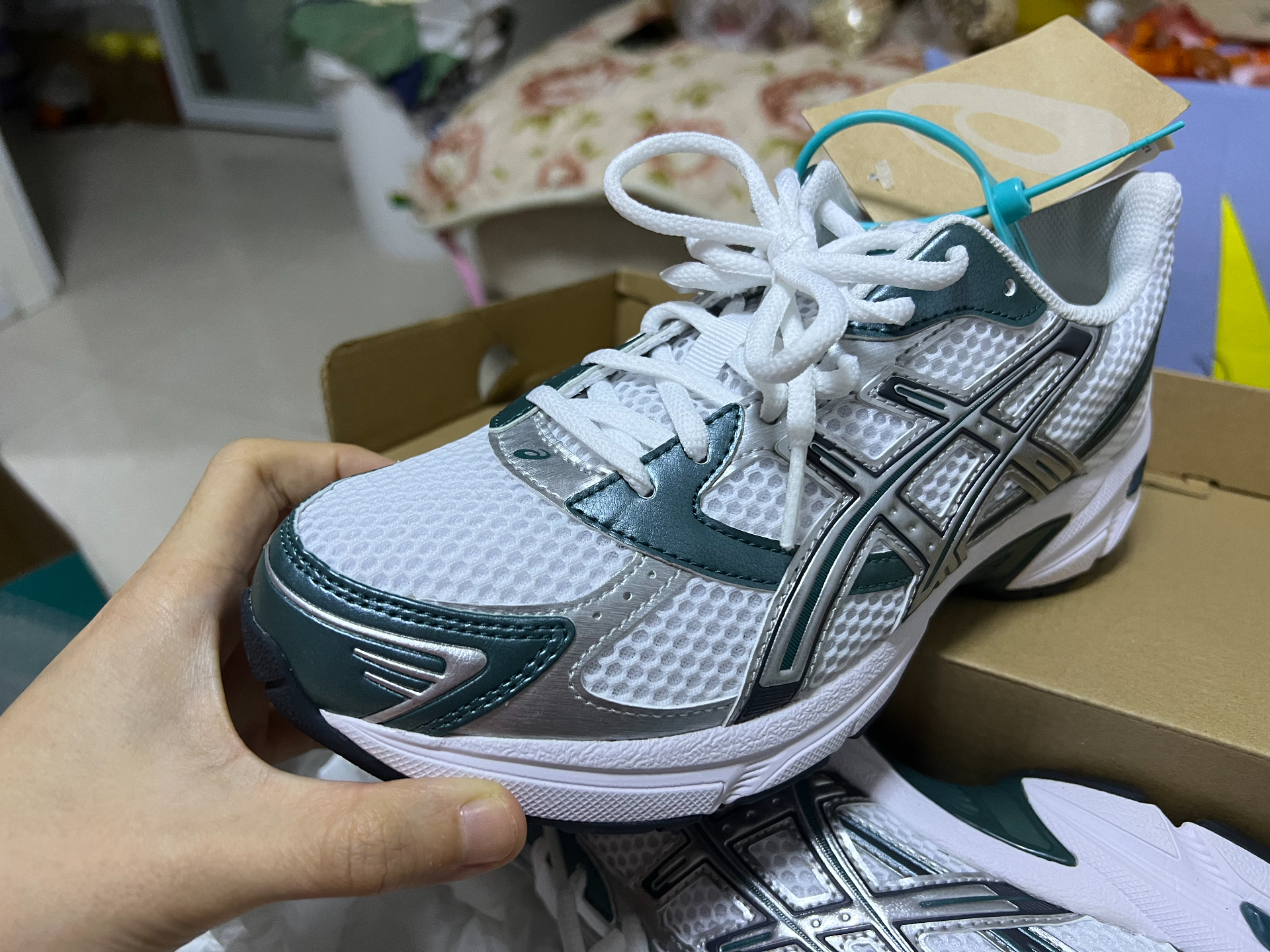 custom review-Asics Gel 1130 Low Top Беговые кроссовки Унисекс Белый Зеленый