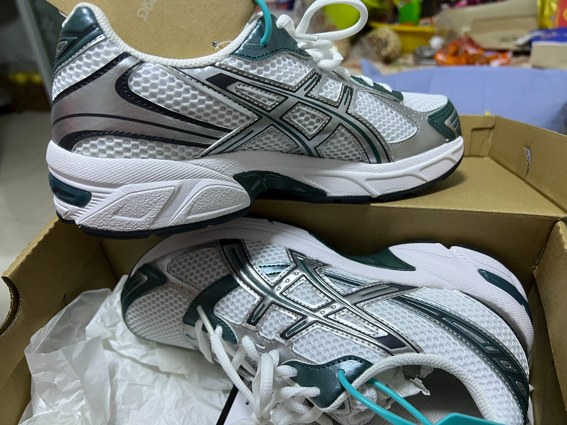 custom review-Asics Gel 1130 Low Top Беговые кроссовки Унисекс Белый Зеленый