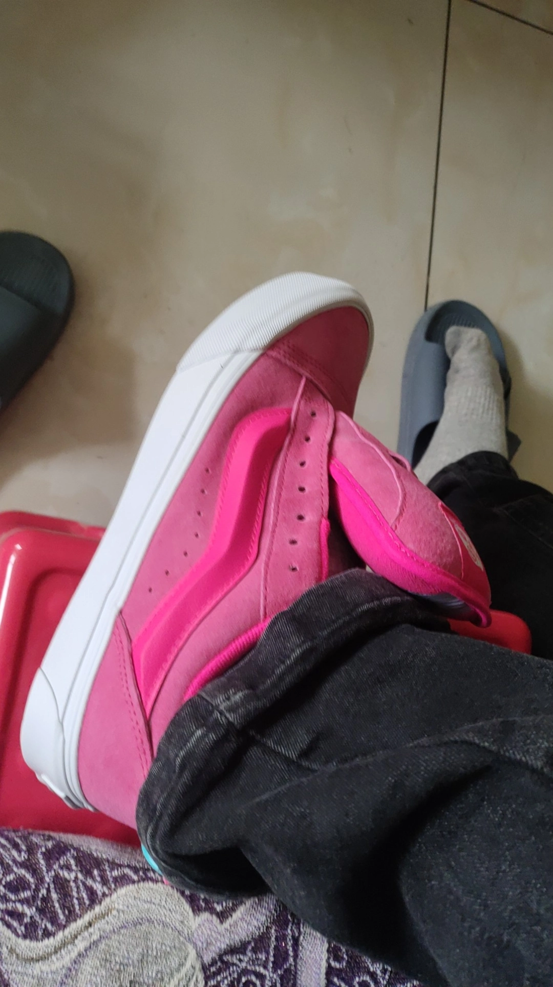 custom review-VANS Knu Skool 'Нубук Розовый Glo' Питайя Низкие Кроссовки для скейтбординга Унисекс Розовый