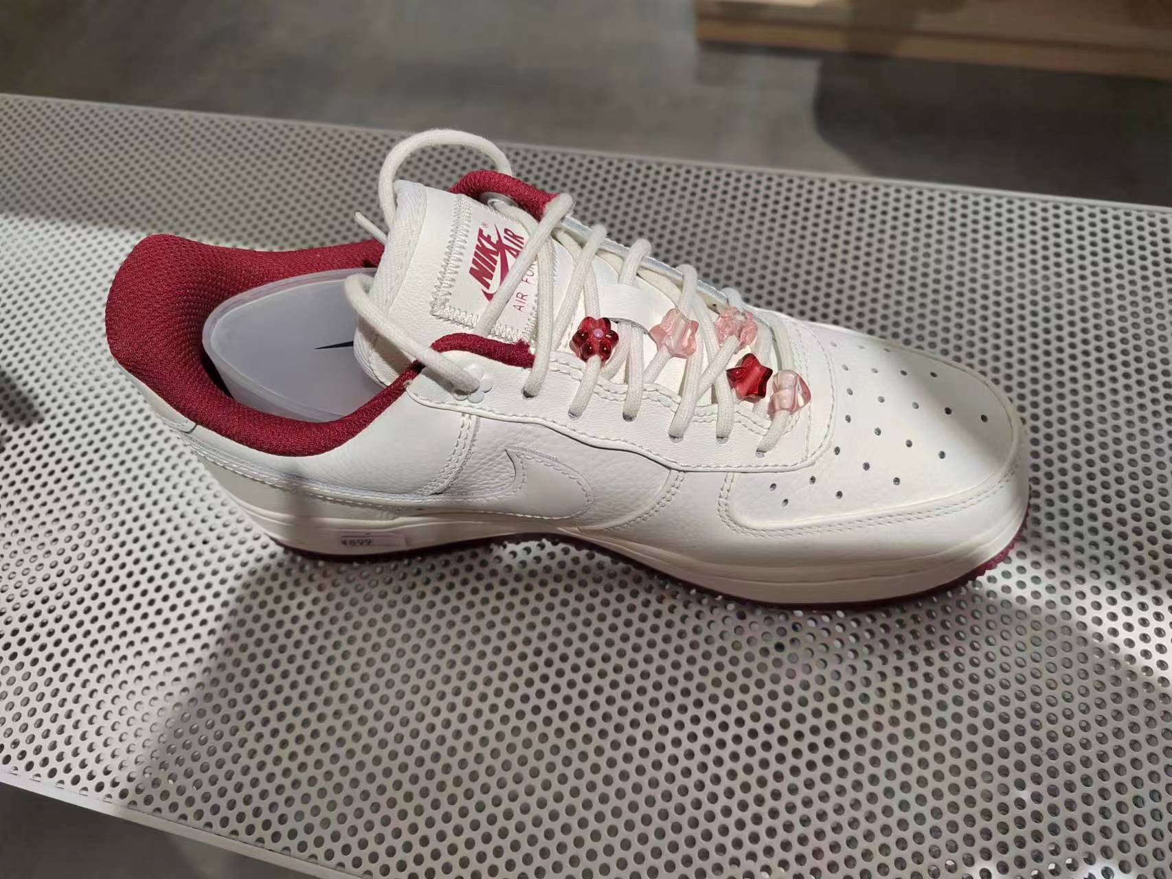 custom review-Nike Air FORCE 1 'VALENTINE Day' Низкие Скейтборд Кроссовки Женские Белый Красный Белый Розовый