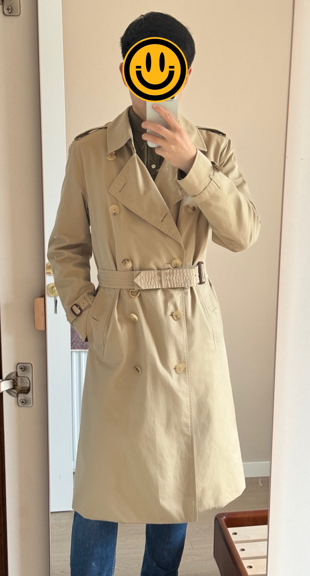 burberry经典肯辛顿男款风衣 大气利落