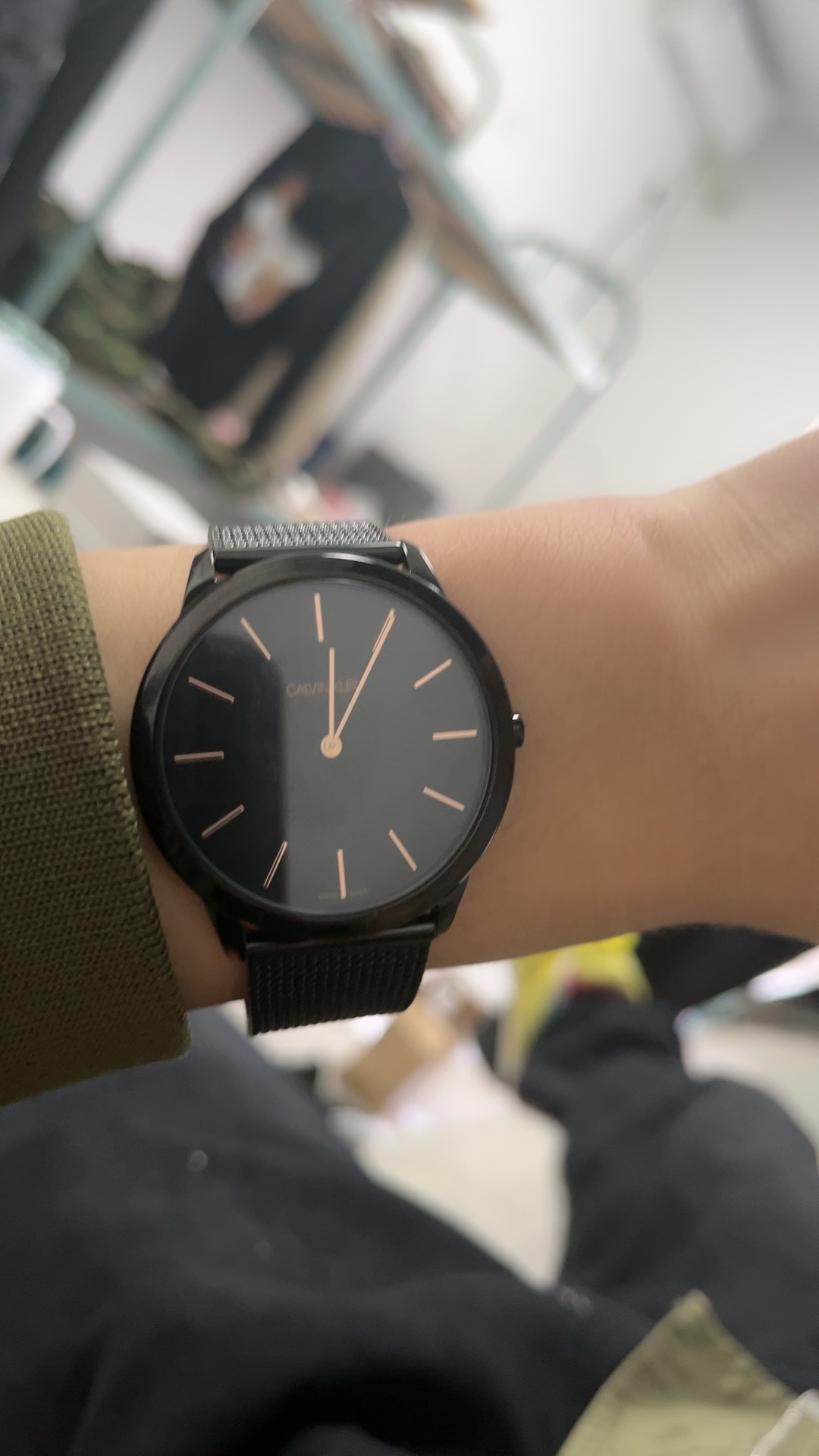 custom review-CALVIN KLEIN CK Quartz Часы Кварцевый механизм Ремешок из нержавеющей стали Черный циферблат Унисекс